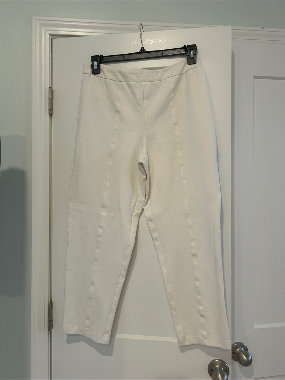 Cream Pull-On Straight Leg Pants by Joan Rivers